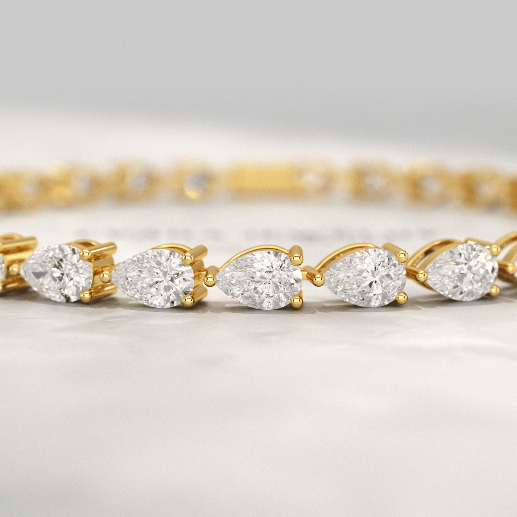 11 Carats Pear Cut Diamond Luxury Tennis Bracelet - Evara Jewelry LLC