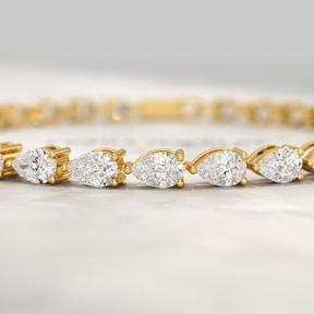 11 Carats Pear Cut Diamond Luxury Tennis Bracelet - Evara Jewelry LLC