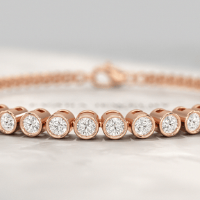 1.10 Carat Bezel Set Round Diamond Bracelet - Evara Jewelry LLC