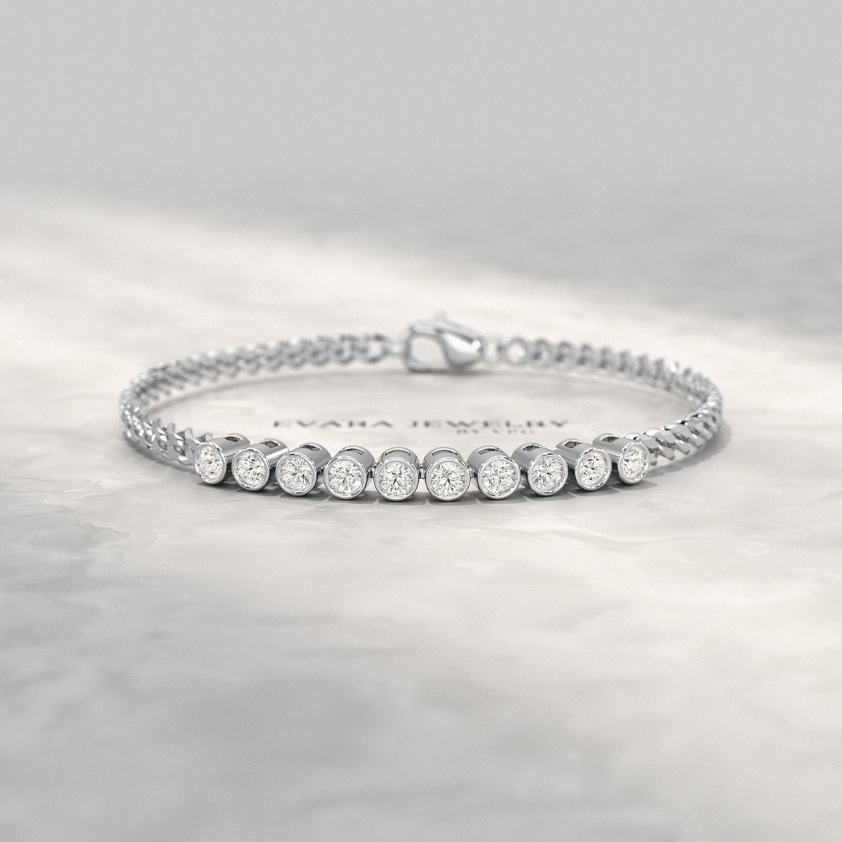 1.10 Carat Bezel Set Round Diamond Bracelet - Evara Jewelry LLC