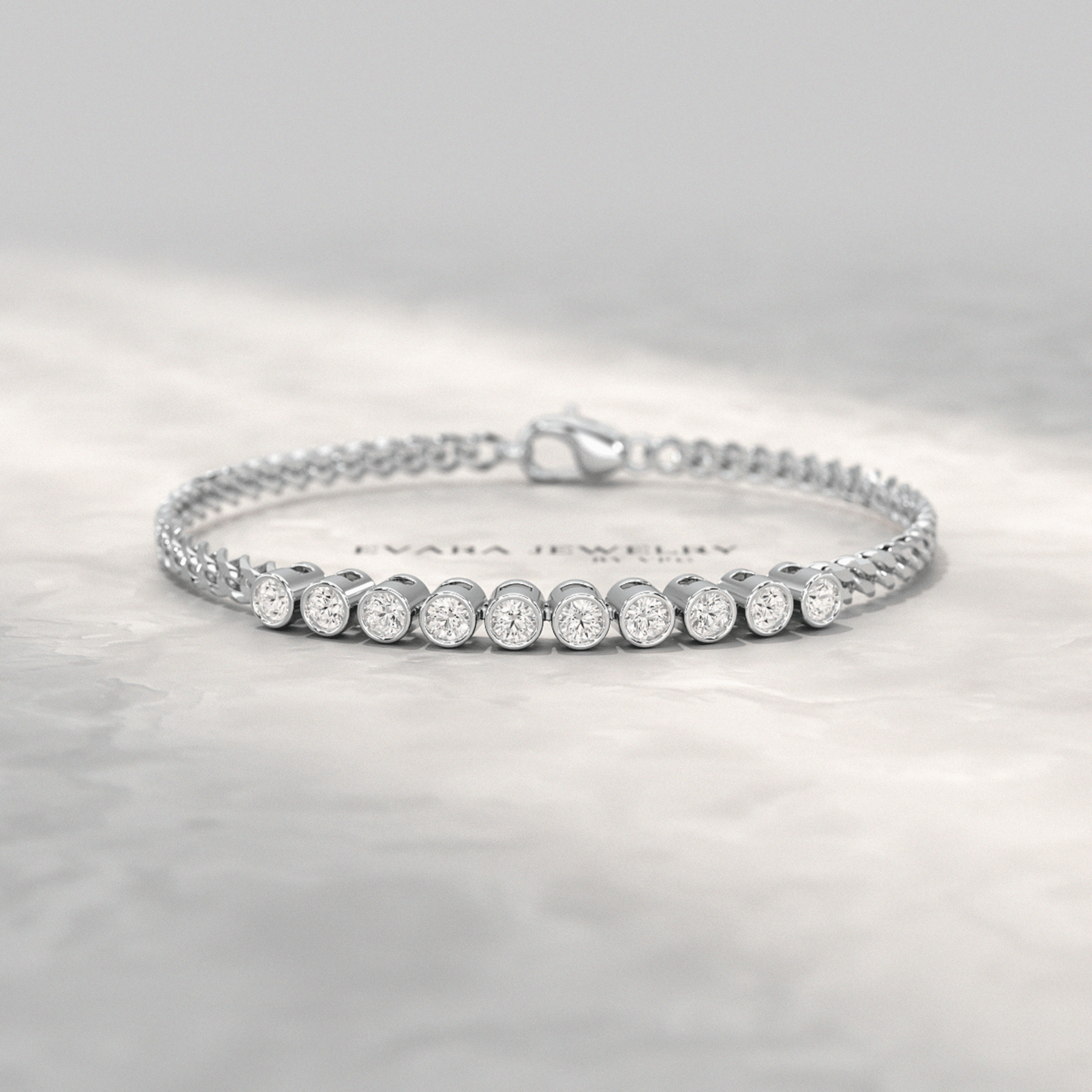 1.10 Carat Bezel Set Round Diamond Bracelet - Evara Jewelry LLC