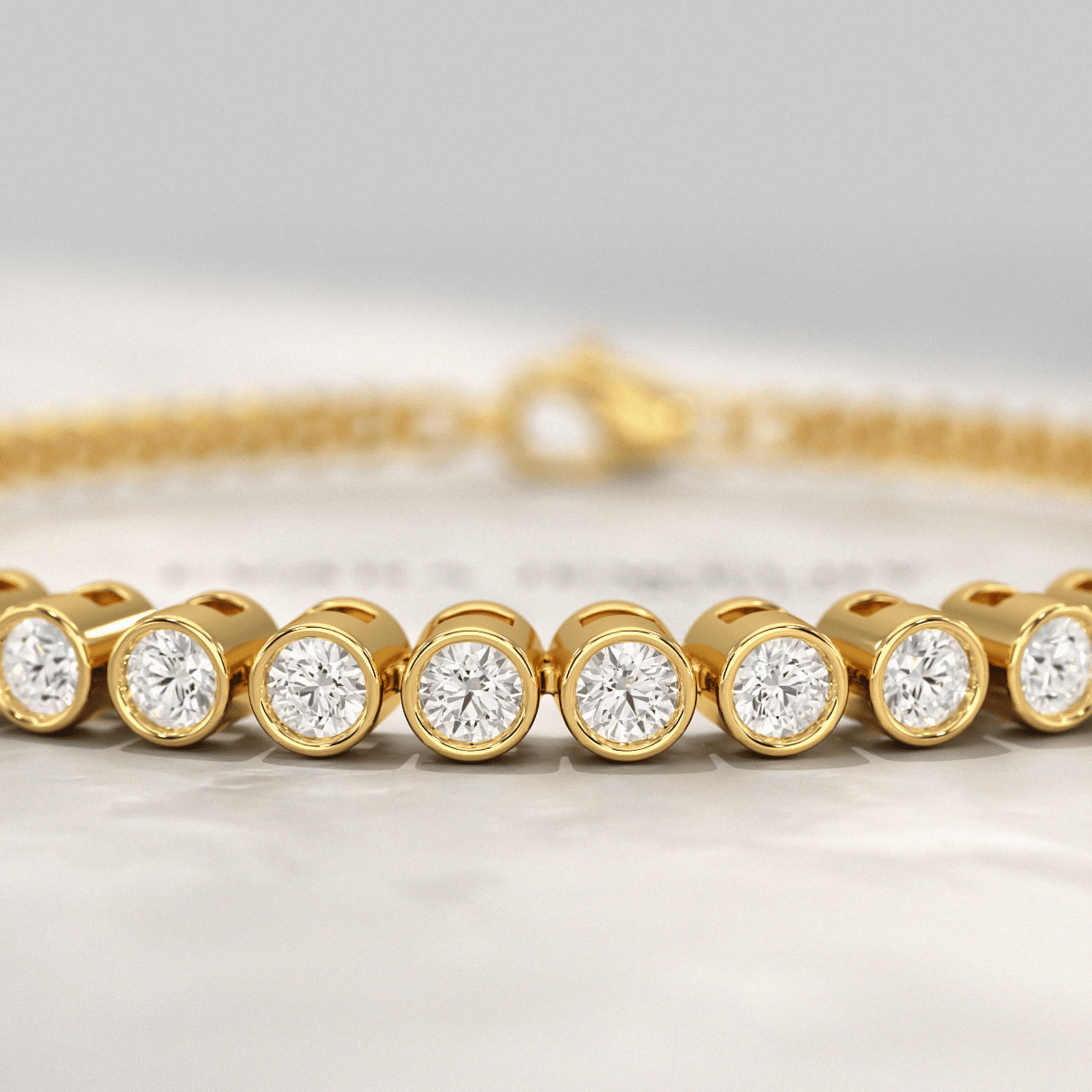 1.10 Carat Bezel Set Round Diamond Bracelet - Evara Jewelry LLC