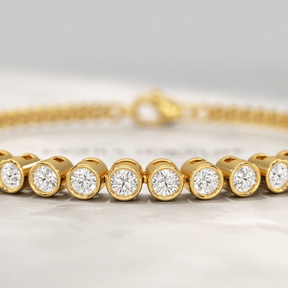 1.10 Carat Bezel Set Round Diamond Bracelet - Evara Jewelry LLC