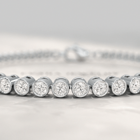 1.10 Carat Bezel Set Round Diamond Bracelet - Evara Jewelry LLC