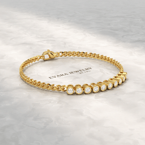1.10 Carat Bezel Set Round Diamond Bracelet - Evara Jewelry LLC