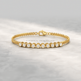 1.10 Carat Bezel Set Round Diamond Bracelet - Evara Jewelry LLC