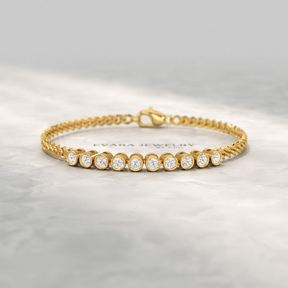 1.10 Carat Bezel Set Round Diamond Bracelet - Evara Jewelry LLC