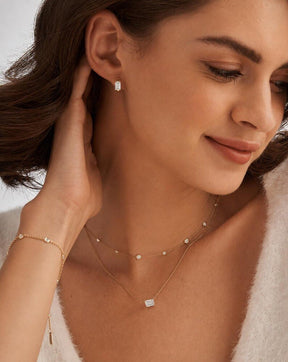 1.10 Carat Lab Grown Diamond Hoop Earrings: Emerald Cut, Wedding Gift - Evara Jewelry LLC