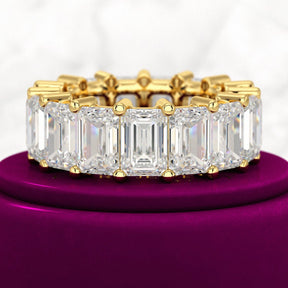 12 Carat Emerald Cut Lab Grown Diamond Eternity Band - Evara Jewelry LLC