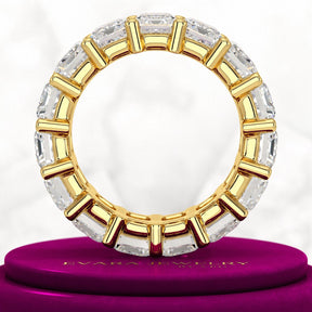 12 Carat Emerald Cut Lab Grown Diamond Eternity Band - Evara Jewelry LLC