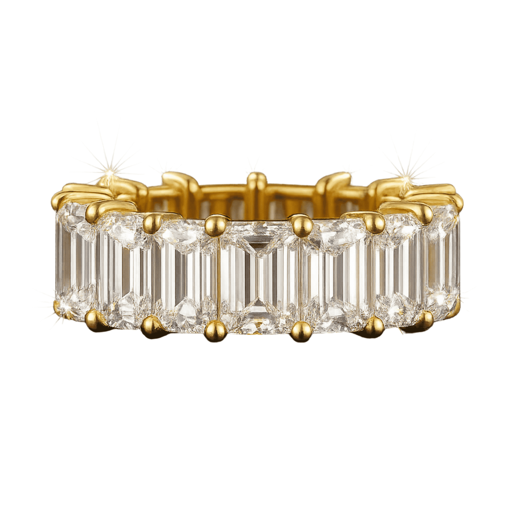 12 Carat Emerald Cut Lab Grown Diamond Eternity Band - Evara Jewelry LLC