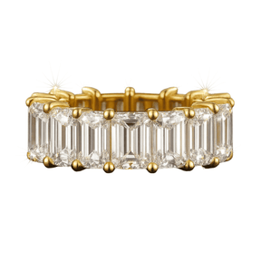 12 Carat Emerald Cut Lab Grown Diamond Eternity Band - Evara Jewelry LLC