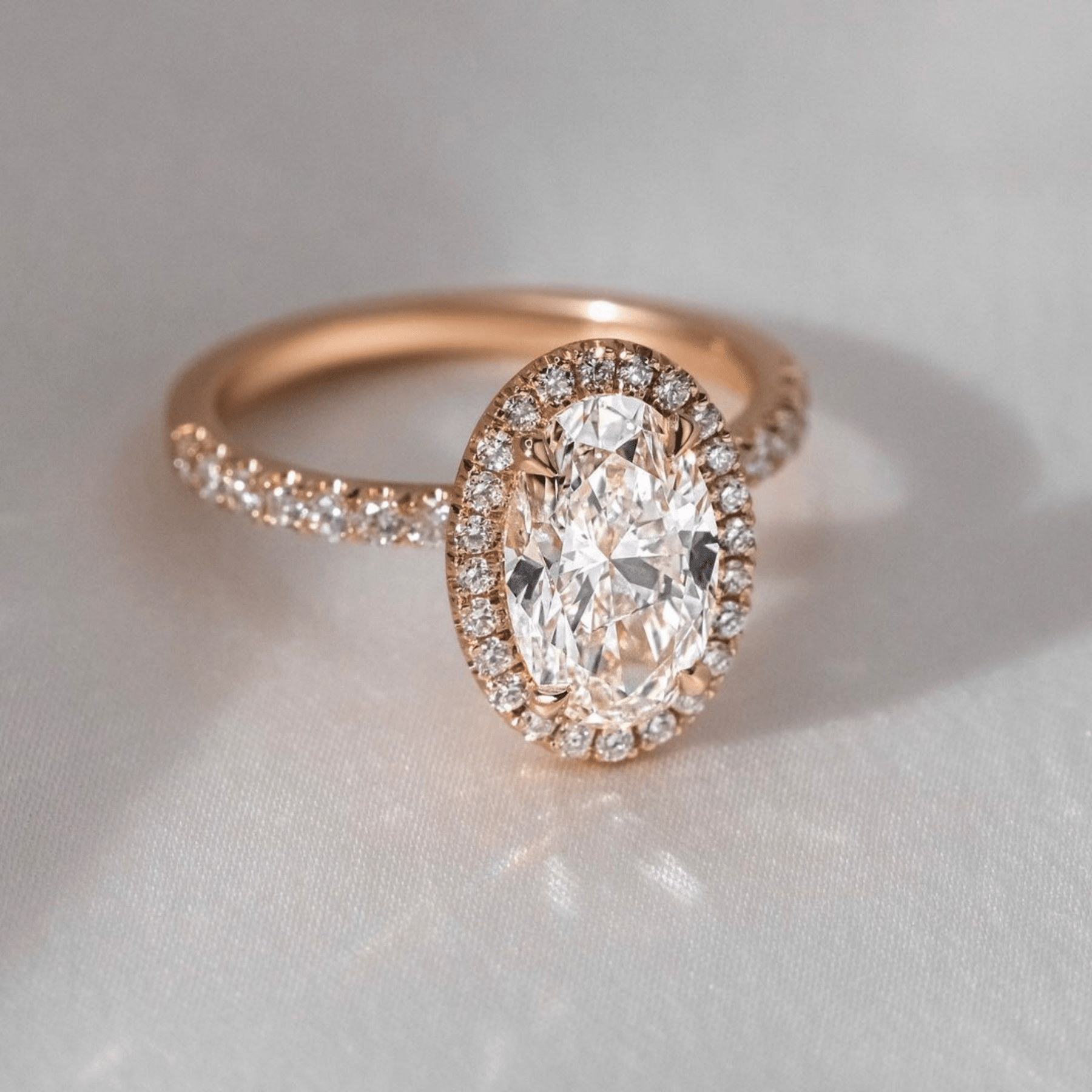 1.25 Carat Oval Cut Halo Diamond Engagement Ring - Evara Jewelry LLC