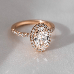 1.25 Carat Oval Cut Halo Diamond Engagement Ring - Evara Jewelry LLC