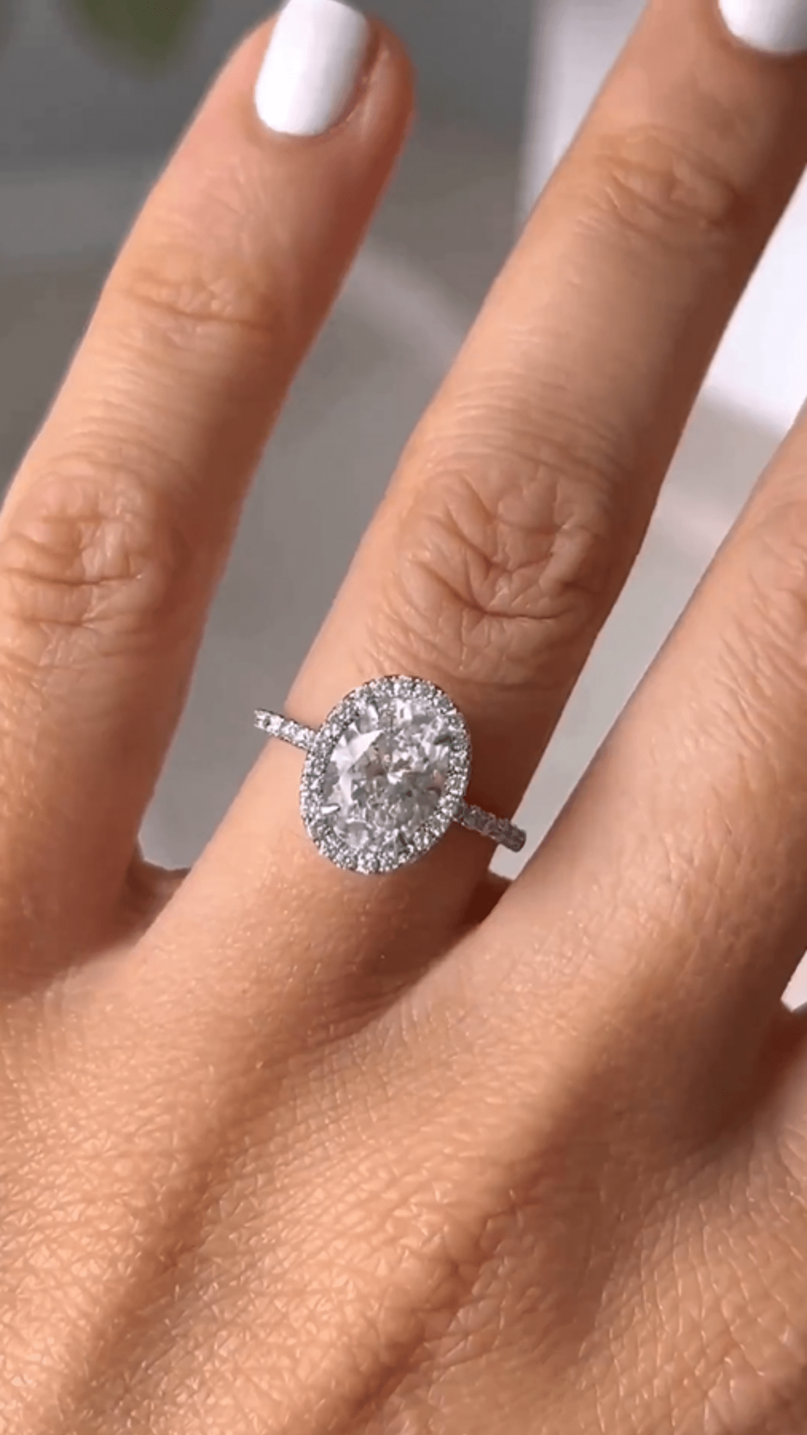 1.25 Carat Oval Cut Halo Diamond Engagement Ring - Evara Jewelry LLC