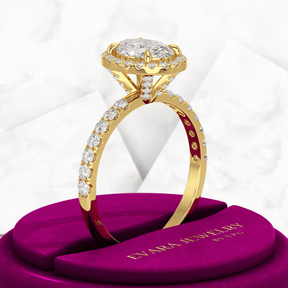 1.25 Carat Oval Cut Halo Diamond Engagement Ring - Evara Jewelry LLC