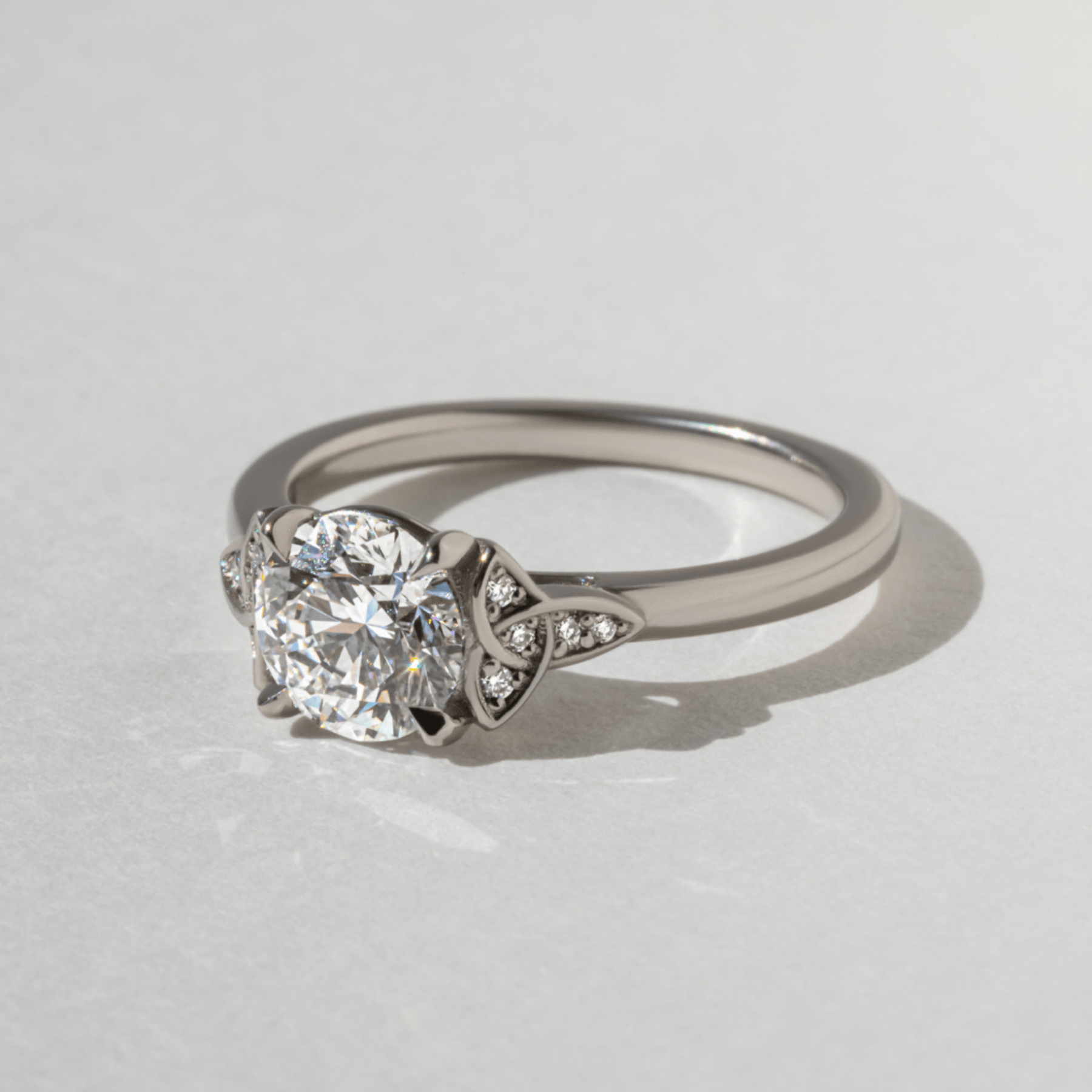 1.25 Carat Round Cut Diamond Art Deco Engagement Ring - Evara Jewelry LLC