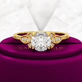 1.25 Carat Round Cut Diamond Art Deco Engagement Ring - Evara Jewelry LLC