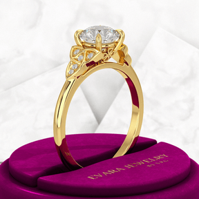 1.25 Carat Round Cut Diamond Art Deco Engagement Ring - Evara Jewelry LLC