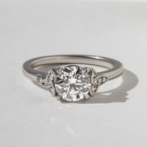 1.25 Carat Round Cut Diamond Art Deco Engagement Ring - Evara Jewelry LLC