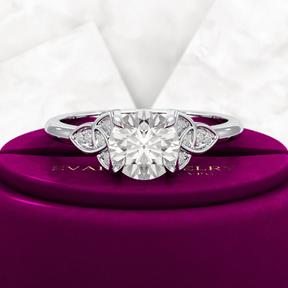 1.25 Carat Round Cut Diamond Art Deco Engagement Ring - Evara Jewelry LLC