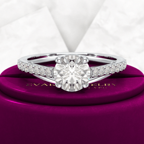 1.25 Carat Round Cut Diamond Engagement Ring - Evara Jewelry LLC