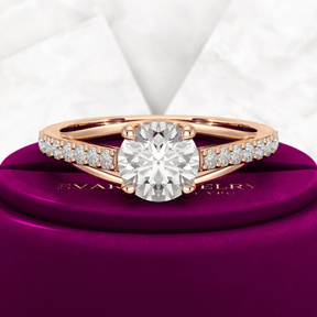 1.25 Carat Round Cut Diamond Engagement Ring - Evara Jewelry LLC
