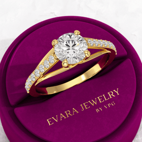1.25 Carat Round Cut Diamond Engagement Ring - Evara Jewelry LLC