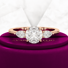 1.25 Carat Round Cut Diamond Three Stone Engagement Ring - Evara Jewelry LLC