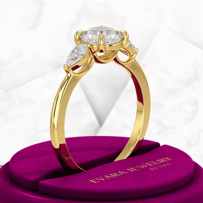 1.25 Carat Round Cut Diamond Three Stone Engagement Ring - Evara Jewelry LLC