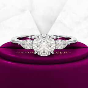 1.25 Carat Round Cut Diamond Three Stone Engagement Ring - Evara Jewelry LLC