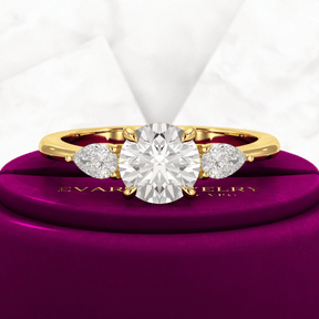 1.25 Carat Round Cut Diamond Three Stone Engagement Ring - Evara Jewelry LLC