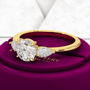 1.25 Carat Round Cut Diamond Three Stone Engagement Ring - Evara Jewelry LLC