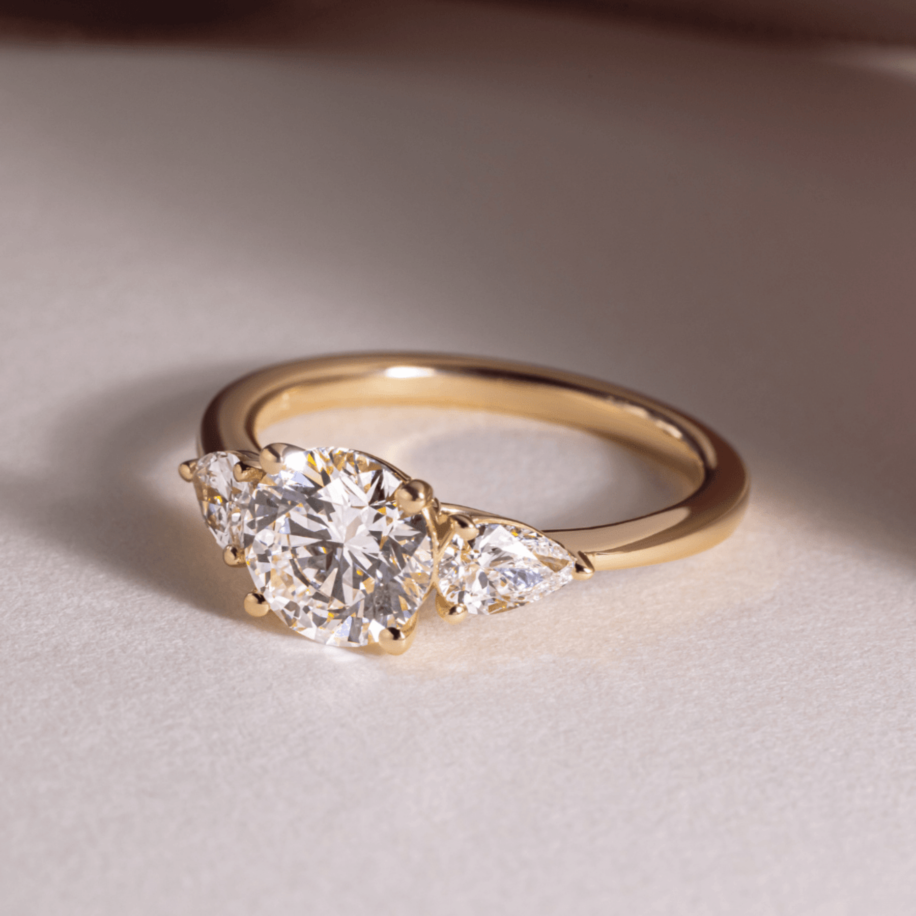 1.25 Carat Round Cut Diamond Three Stone Engagement Ring - Evara Jewelry LLC