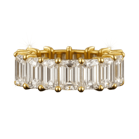 12 Carat Emerald Cut Lab Grown Diamond Eternity Band