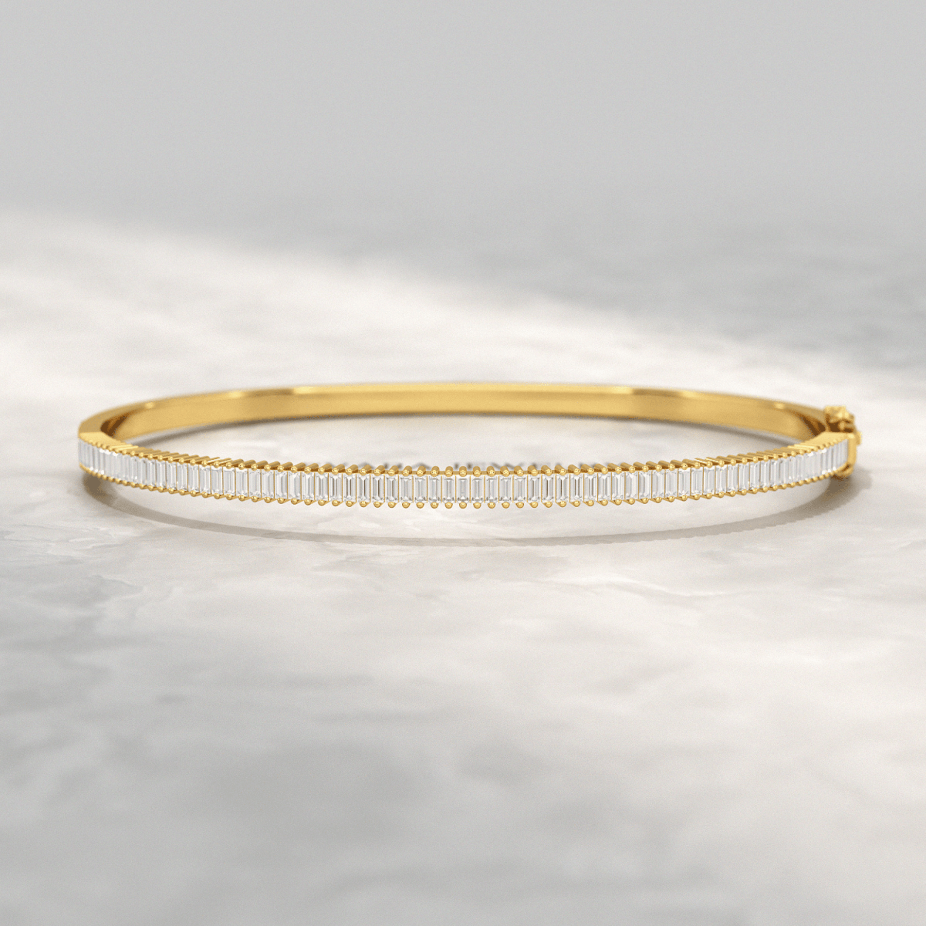 1.35 Carats Diamond Baguette Bangle Bracelet - Evara Jewelry LLC