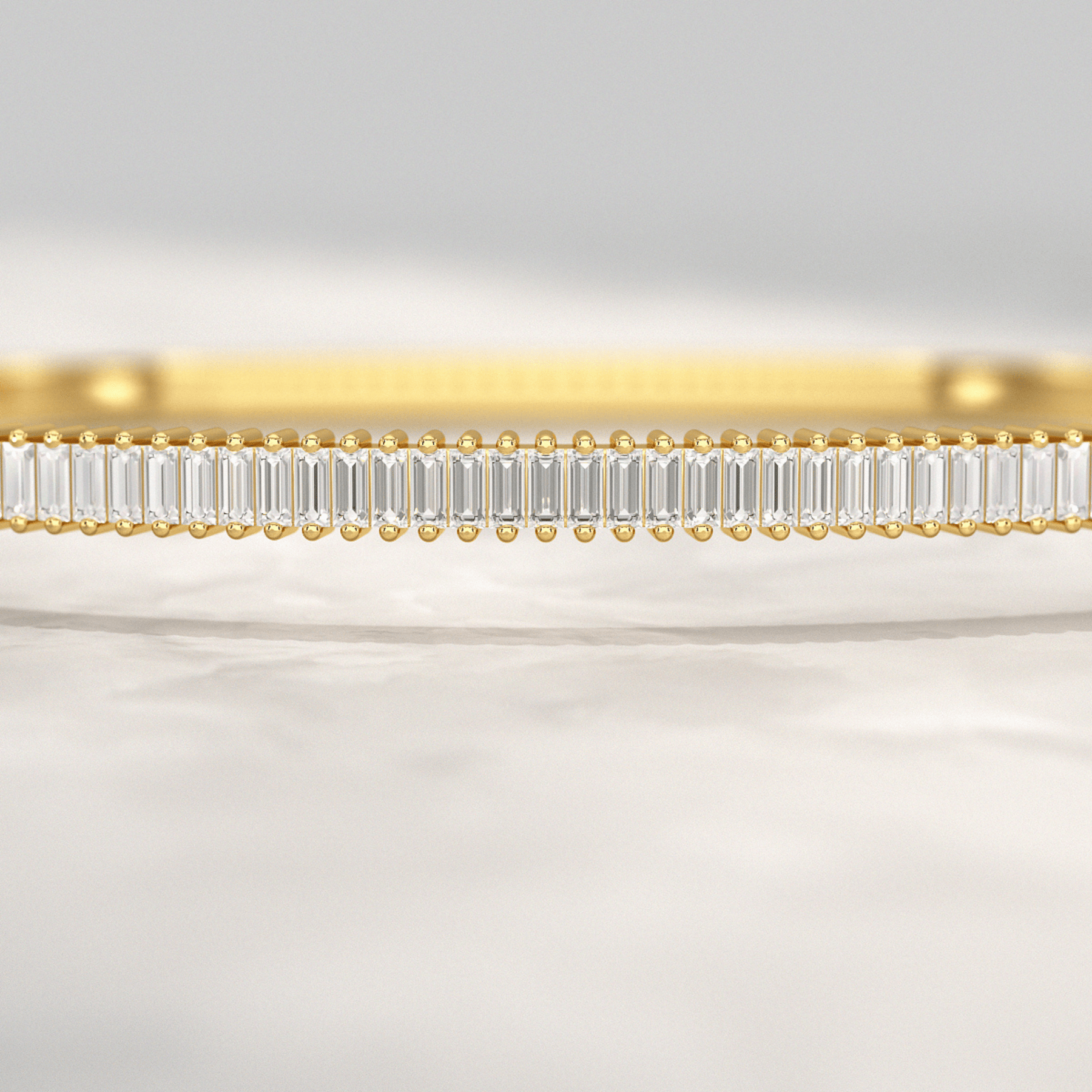 1.35 Carats Diamond Baguette Bangle Bracelet - Evara Jewelry LLC