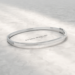 1.35 Carats Diamond Baguette Bangle Bracelet - Evara Jewelry LLC