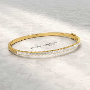 1.35 Carats Diamond Baguette Bangle Bracelet - Evara Jewelry LLC