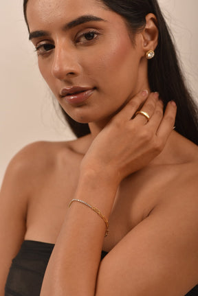 1.38 Carats Diamond & Paperclip 50 - 50 Tennis Bracelet - Lab Grown Diamond - Evara Jewelry LLC