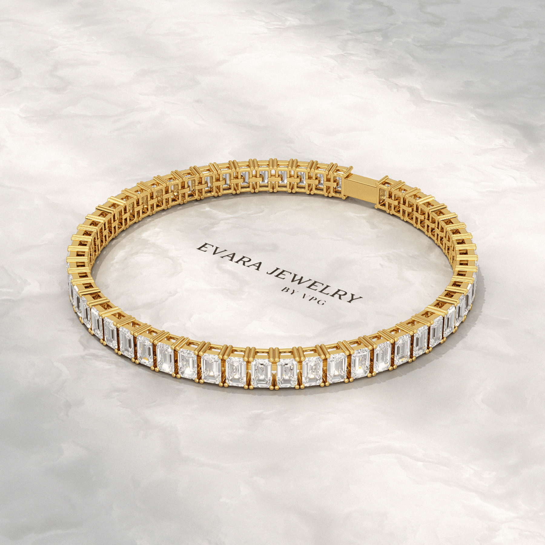 15 Carats Emerald Cut Lab Grown Diamond Tennis Bracelet - Evara Jewelry LLC