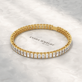 15 Carats Emerald Cut Lab Grown Diamond Tennis Bracelet - Evara Jewelry LLC