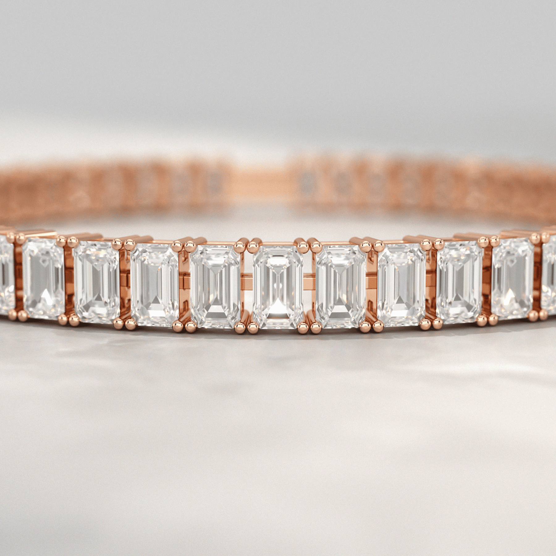 15 Carats Emerald Cut Lab Grown Diamond Tennis Bracelet - Evara Jewelry LLC
