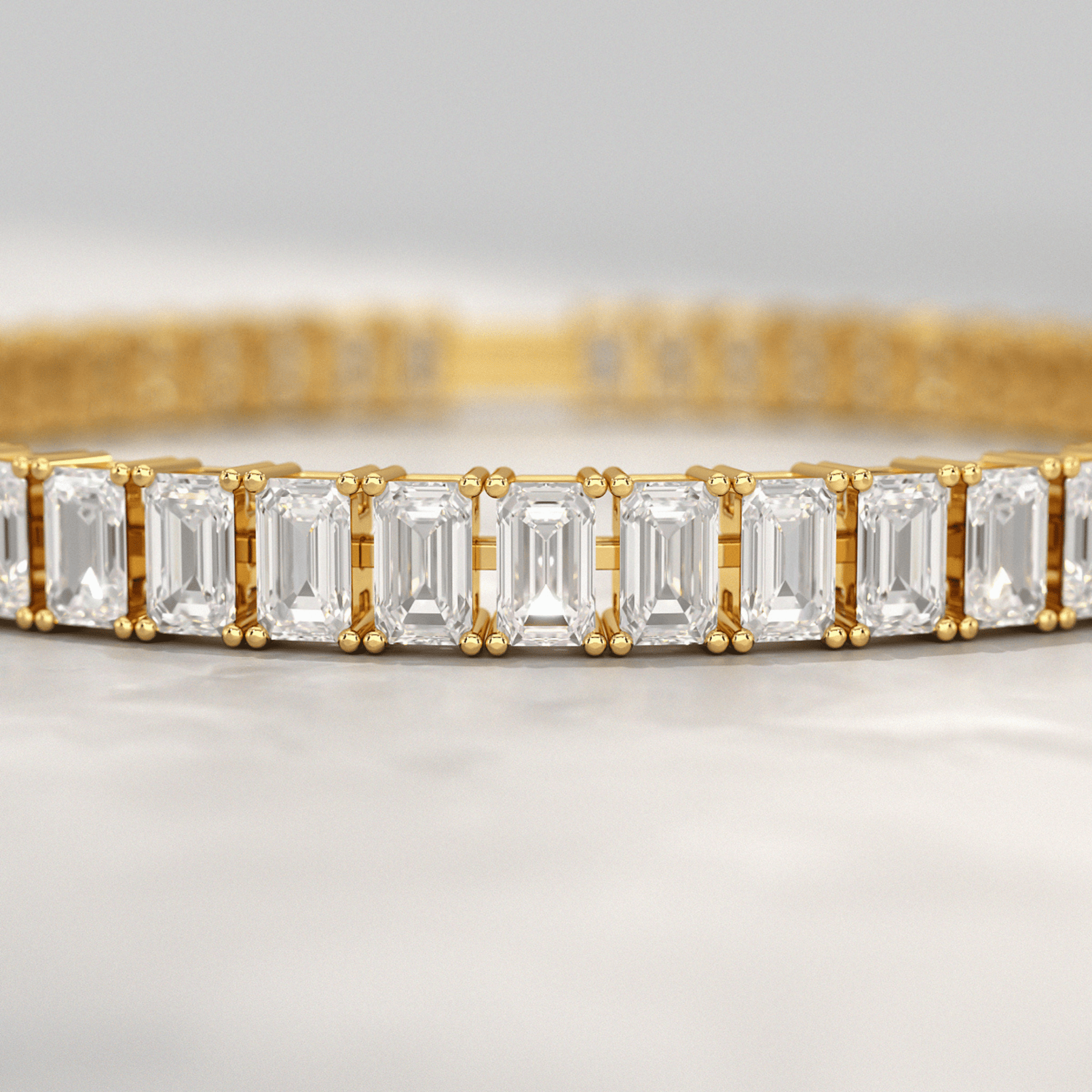 15 Carats Emerald Cut Lab Grown Diamond Tennis Bracelet - Evara Jewelry LLC