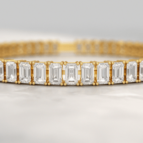 15 Carats Emerald Cut Lab Grown Diamond Tennis Bracelet - Evara Jewelry LLC