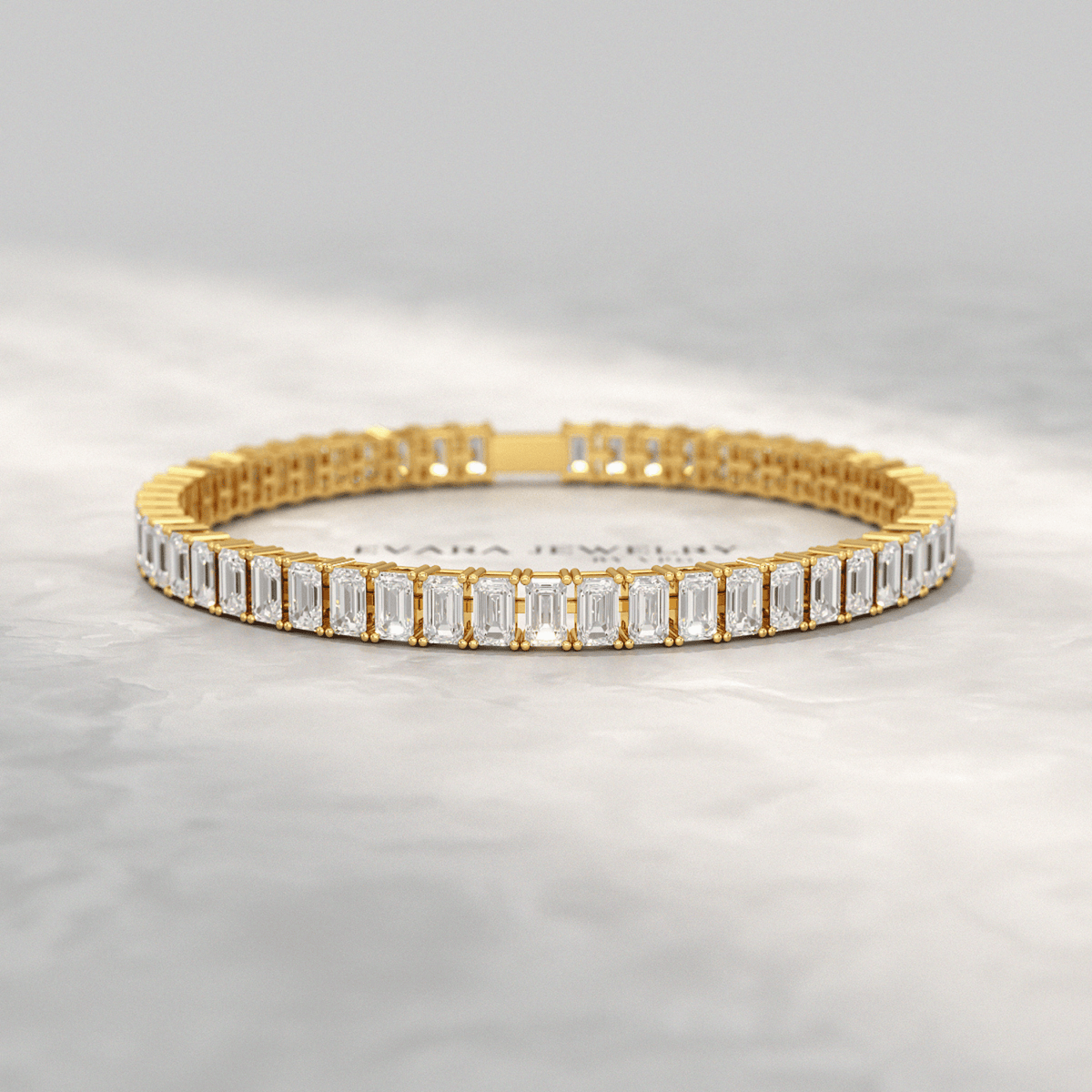 15 Carats Emerald Cut Lab Grown Diamond Tennis Bracelet - Evara Jewelry LLC