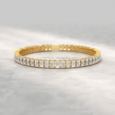 15 Carats Emerald Cut Lab Grown Diamond Tennis Bracelet - Evara Jewelry LLC