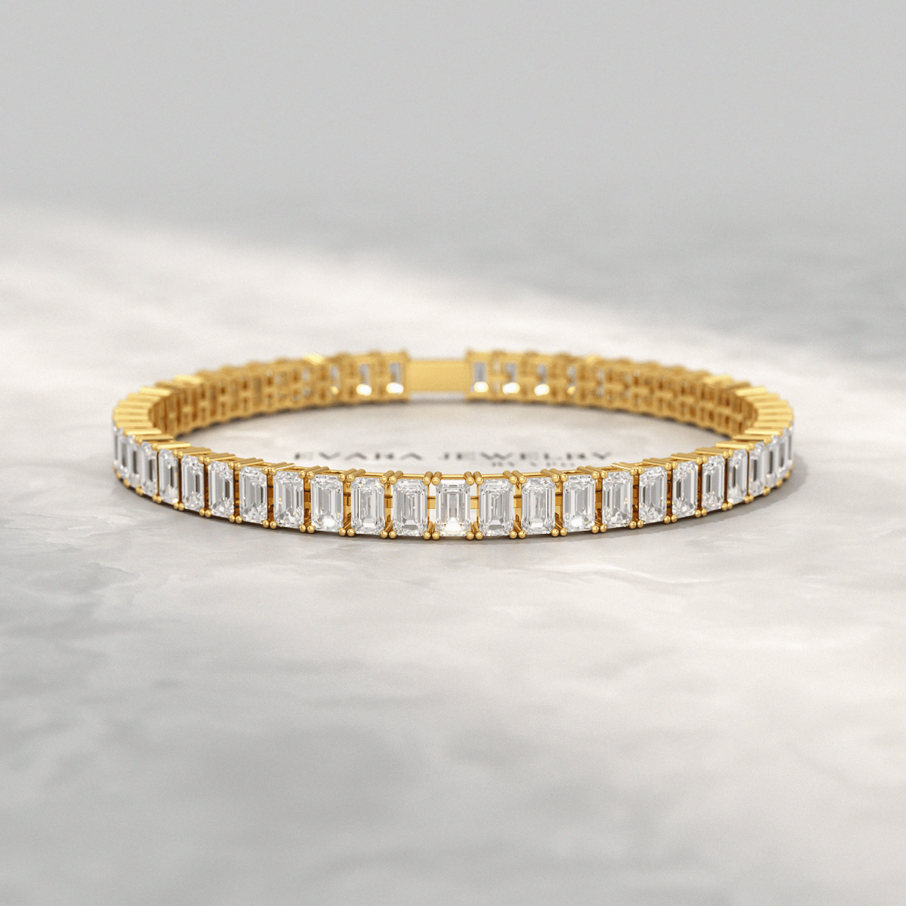 15 Carats Emerald Cut Lab Grown Diamond Tennis Bracelet - Evara Jewelry LLC