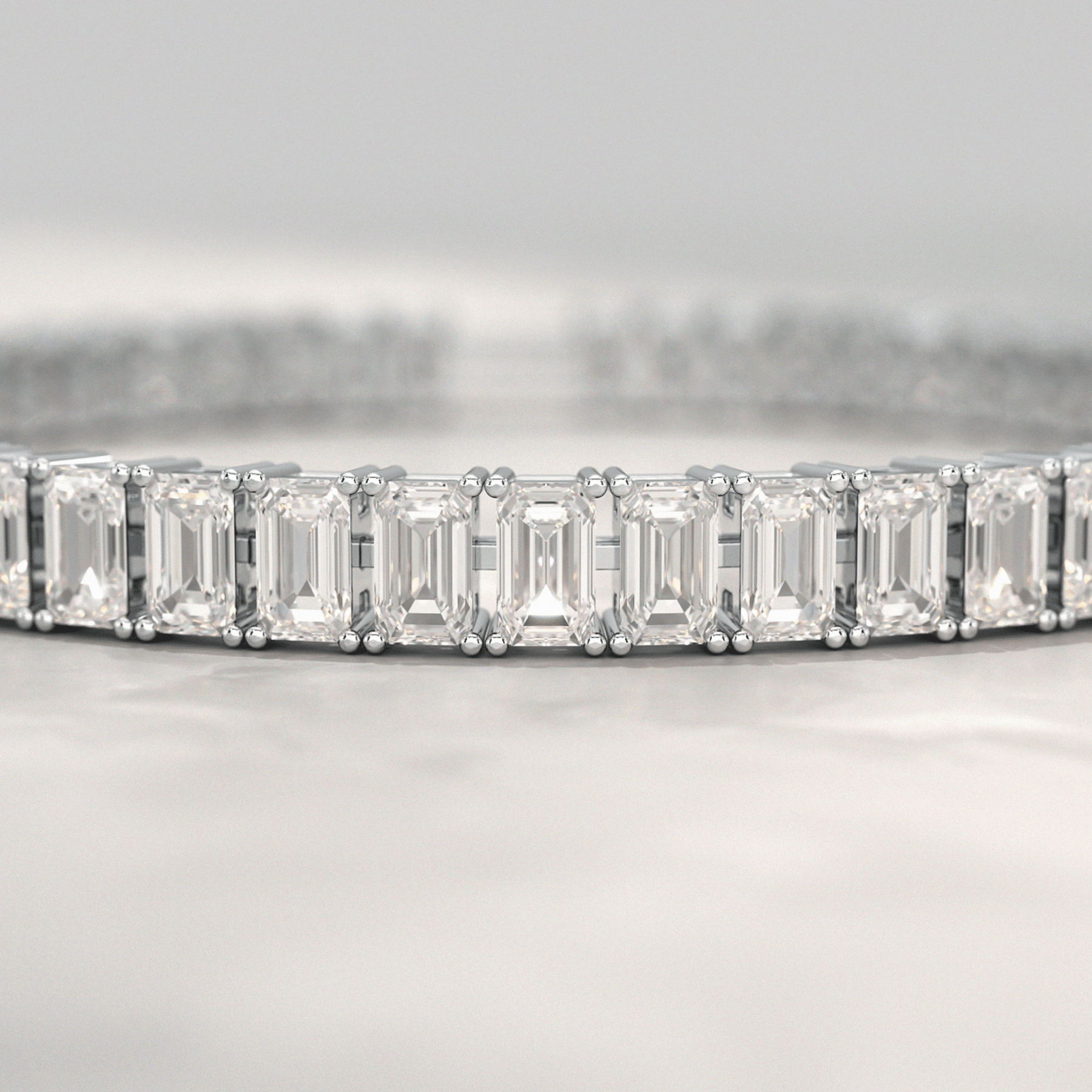 15 Carats Emerald Cut Lab Grown Diamond Tennis Bracelet - Evara Jewelry LLC