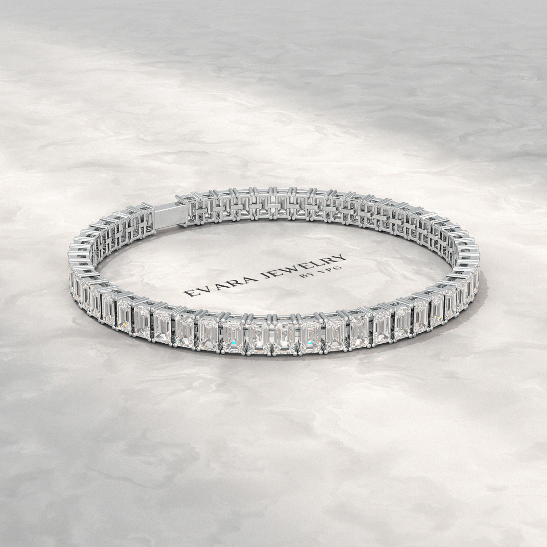 15 Carats Emerald Cut Lab Grown Diamond Tennis Bracelet - Evara Jewelry LLC